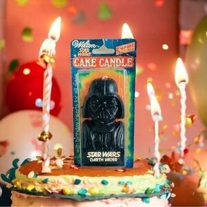 Vintage Star Wars Darth Vader Birthday Candle 4" Black Wax NIB Disney Kids Party